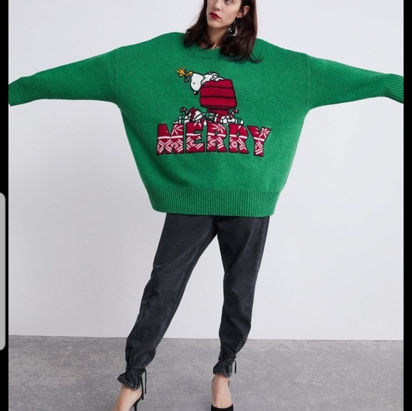 Zara Sweaters - Zara Green Merry Sweater